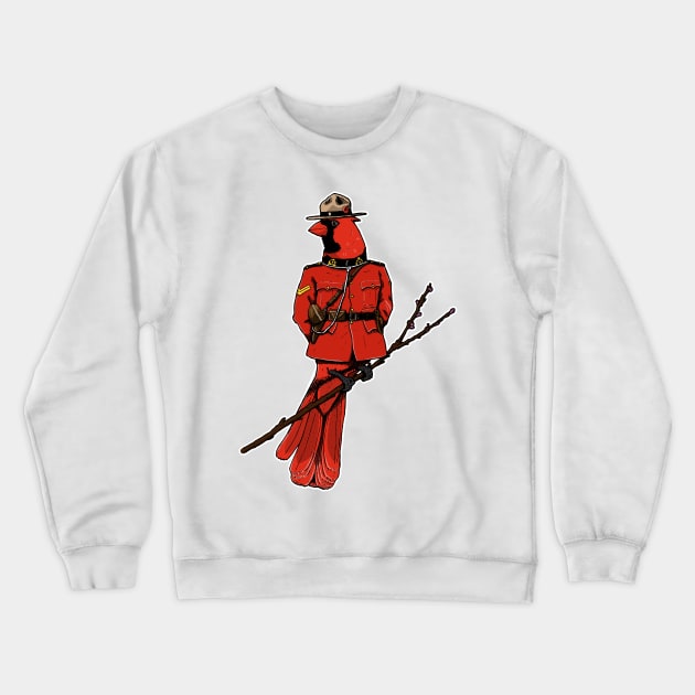 Cardinal Mountie - Canadian Birds Crewneck Sweatshirt by deancoledesign